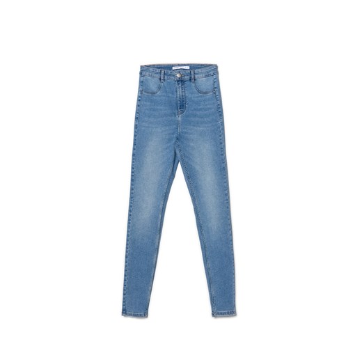 Cropp - Niebieskie jeansy skinny - niebieski ze sklepu Cropp w kategorii Jeansy damskie - zdjęcie 167807502