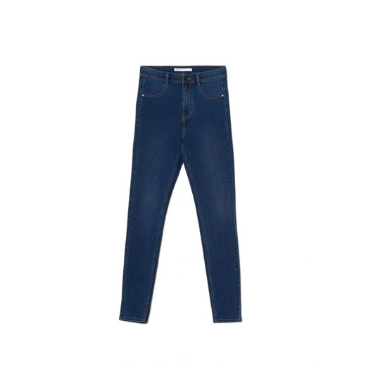 Cropp - Niebieskie jeansy skinny push up - granatowy Cropp 38 Cropp