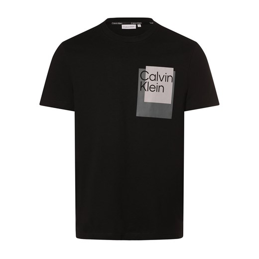 Calvin Klein Koszulka męska Mężczyźni Bawełna czarny jednolity ze sklepu vangraaf w kategorii T-shirty męskie - zdjęcie 167807742