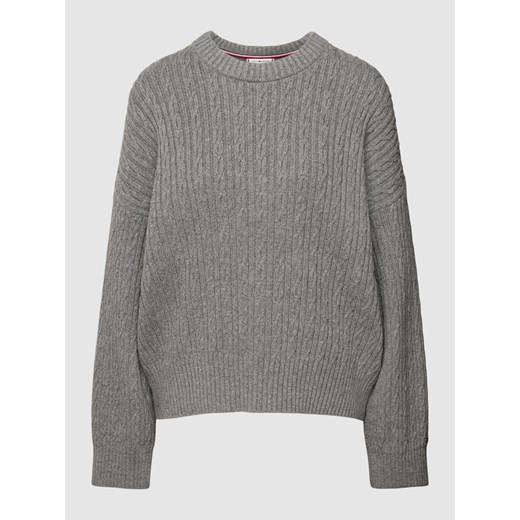 Sweter z dzianiny z wzorem warkocza ze sklepu Peek&Cloppenburg  w kategorii Swetry damskie - zdjęcie 167808381