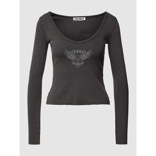 Bluzka w stylu Y2K z długim rękawem i nadrukiem HEART ze sklepu Peek&Cloppenburg  w kategorii Bluzki damskie - zdjęcie 167810124