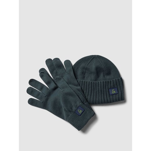Czapka i rękawiczki w zestawie model ‘FANO’ ze sklepu Peek&Cloppenburg  w kategorii Czapki zimowe męskie - zdjęcie 167812820