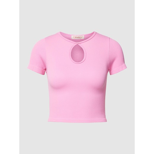 T-shirt krótki z wycięciem model ‘GWEN’ ze sklepu Peek&Cloppenburg  w kategorii Bluzki damskie - zdjęcie 167813510