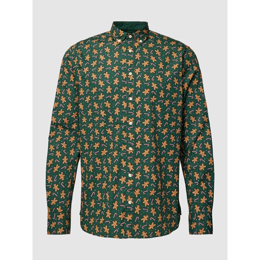 Koszula casualowa o kroju regular fit ze wzorem na całej powierzchni ze sklepu Peek&Cloppenburg  w kategorii Koszule męskie - zdjęcie 167816970