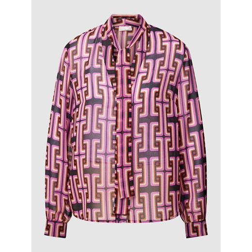 Bluzka z wiązaniem pod szyją i wzorem na całej powierzchni ze sklepu Peek&Cloppenburg  w kategorii Koszule damskie - zdjęcie 167817081