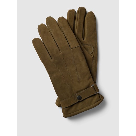 Rękawiczki skórzane z regulowaną patką model ‘THIN’ ze sklepu Peek&Cloppenburg  w kategorii Rękawiczki męskie - zdjęcie 167817693
