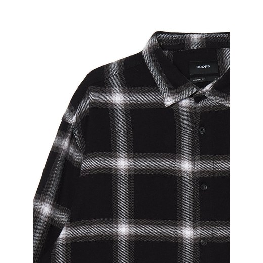 Cropp - Czarna flanelowa koszula w kratę - czarny ze sklepu Cropp w kategorii Koszule męskie - zdjęcie 167839050