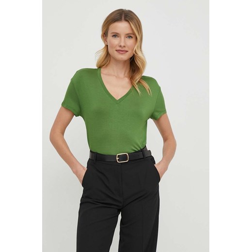 United Colors Of Benetton bluzka damska z krótkim rękawem w serek 
