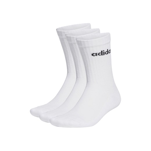 Skarpety wysokie unisex adidas Linear Crew Cushioned Socks 3 Pairs HT3455 white/black ze sklepu eobuwie.pl w kategorii Skarpetki damskie - zdjęcie 167840183