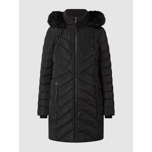 Pikowany płaszcz ze sztucznym futrem ze sklepu Peek&Cloppenburg  w kategorii Płaszcze damskie - zdjęcie 167840342