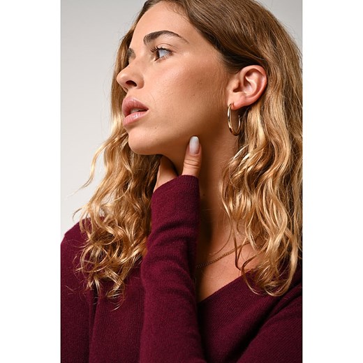 Sweter damski AUTHENTIC CASHMERE casual z dekoltem w literę v 