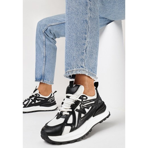 Czarne Sneakersy na Grubej Podeszwie z Siateczką Aslova ze sklepu born2be.pl w kategorii Buty sportowe damskie - zdjęcie 167842561