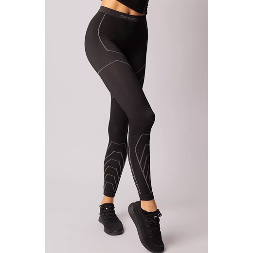 Termoaktywne legginsy damskie czarno-szare Rapid, Kolor czarno-szary, Rozmiar L, Spaio ze sklepu Intymna w kategorii Spodnie damskie - zdjęcie 167845701
