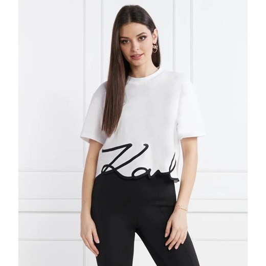 Karl Lagerfeld T-shirt karl logo hem | Cropped Fit ze sklepu Gomez Fashion Store w kategorii Bluzki damskie - zdjęcie 167845983