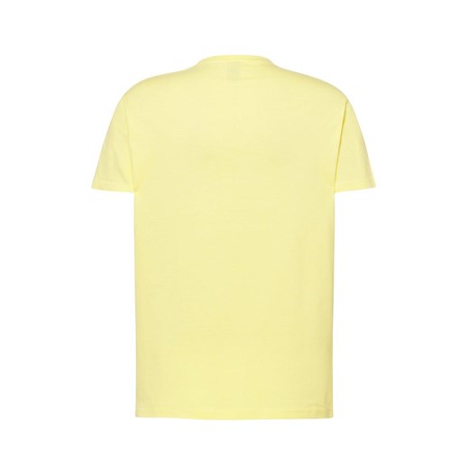 T-shirt męski żółty z lycry z krótkim rękawem 