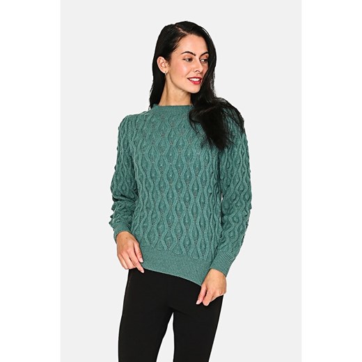 ASSUILI Sweter w kolorze zielonym ze sklepu Limango Polska w kategorii Swetry damskie - zdjęcie 167847423
