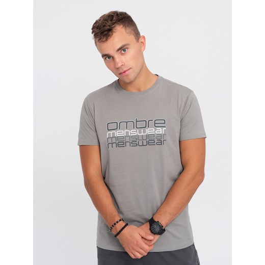 T-shirt męski Ombre z krótkim rękawem w nadruki 