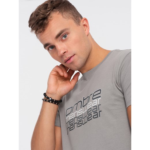 T-shirt męski Ombre z krótkim rękawem w nadruki 