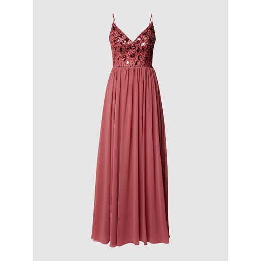Długa sukienka wieczorowa z cekinowym obszyciem ze sklepu Peek&Cloppenburg  w kategorii Sukienki - zdjęcie 167849690