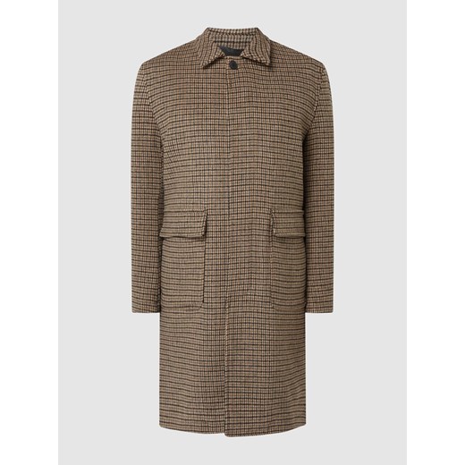 Płaszcz wełniany ze wzorem w pepitkę model ‘Balano’ ze sklepu Peek&Cloppenburg  w kategorii Płaszcze męskie - zdjęcie 167851042