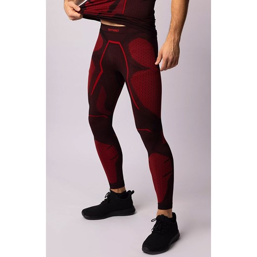 Termoaktywne legginsy męskie czarno-czerwone Adrenaline, Kolor czarno-czerwony, Rozmiar L, Spaio ze sklepu Primodo w kategorii Spodnie męskie - zdjęcie 167853701