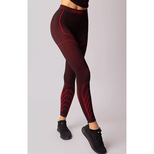 Termoaktywne legginsy damskie czarno-czerwone Rapid, Kolor czarno-czerwony, Rozmiar L, Spaio ze sklepu Primodo w kategorii Spodnie damskie - zdjęcie 167853722