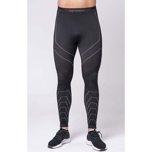 Termoaktywne legginsy męskie czarno-szare Rapid, Kolor czarno-szary, Rozmiar L, Spaio ze sklepu Primodo w kategorii Spodnie męskie - zdjęcie 167853730