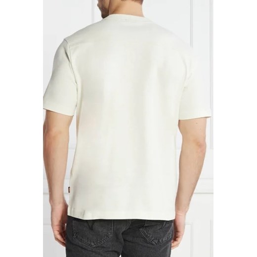 Biały t-shirt męski BOSS HUGO z krótkim rękawem młodzieżowy