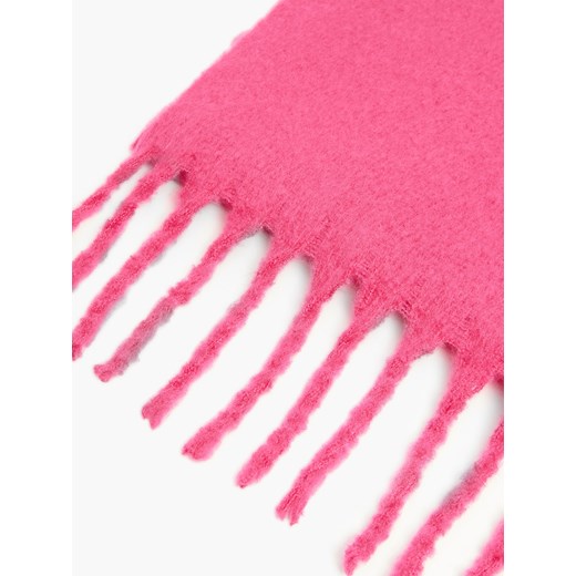 Cropp - Różowy szalik z frędzlami - różowy Cropp Uniwersalny okazja Cropp