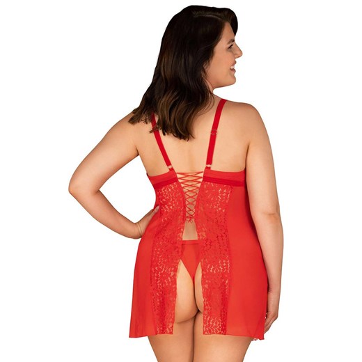 Blossmina koszulka i stringi, Kolor czerwony, Rozmiar 4XL/5XL, Obsessive - id: 156271 - marki Obsessive - 167859902 Blossmina koszulka i stringi, Kolor czerwony, Rozmiar 4XL/5XL, Obsessive ze sklepu Intymna w kategorii Koszule nocne - zdjęcie 167859902
