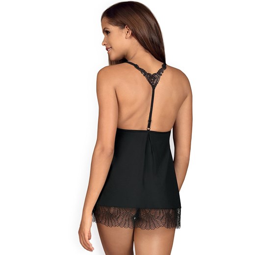 Obsessive Chiccanta koszulka babydoll i stringi, Kolor czarny, Rozmiar S/M, Obsessive ze sklepu Intymna w kategorii Komplety bielizny damskiej - zdjęcie 167859954