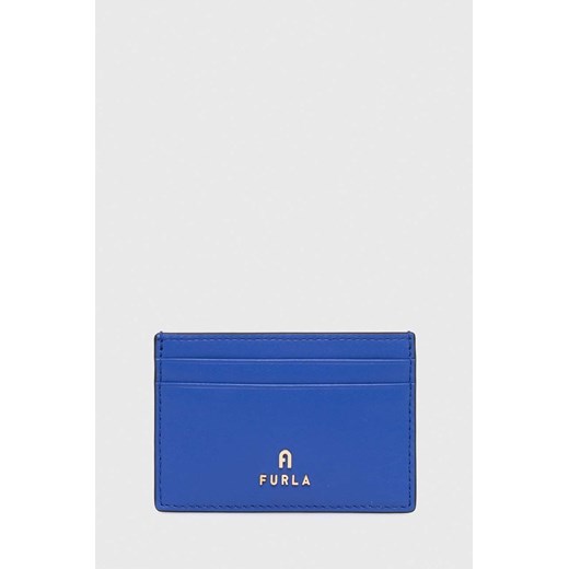 Furla etui na karty skórzane kolor niebieski ze sklepu ANSWEAR.com w kategorii Portfele damskie - zdjęcie 167863721