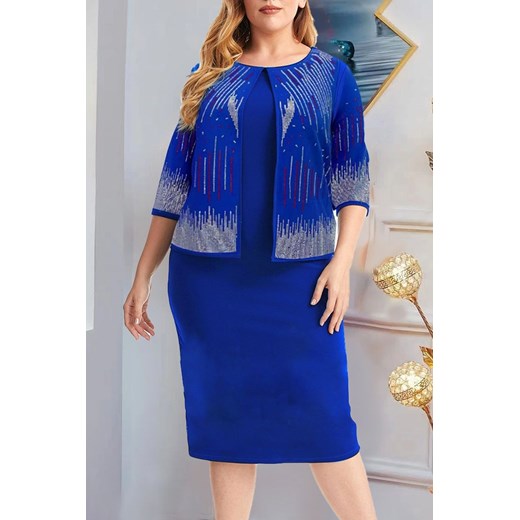 Sukienka JEROMALA BLUE 4XL Ivet Shop promocyjna cena