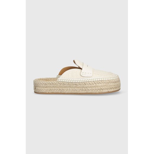 JW Anderson klapki Loafer Espadrillas damskie kolor beżowy na platformie ANW42005C ze sklepu PRM w kategorii Klapki damskie - zdjęcie 167865964