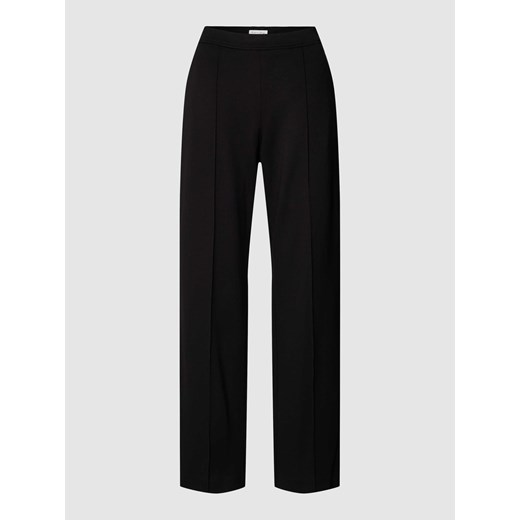 Spodnie o kroju regular fit w kant w jednolitym kolorze ze sklepu Peek&Cloppenburg  w kategorii Spodnie damskie - zdjęcie 167866253