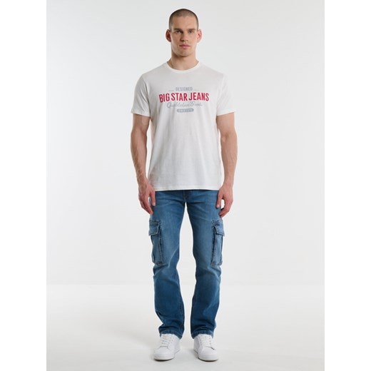 Koszulka męska bawełniana z nadrukiem biała Messeret 100 ze sklepu Big Star w kategorii T-shirty męskie - zdjęcie 167868024