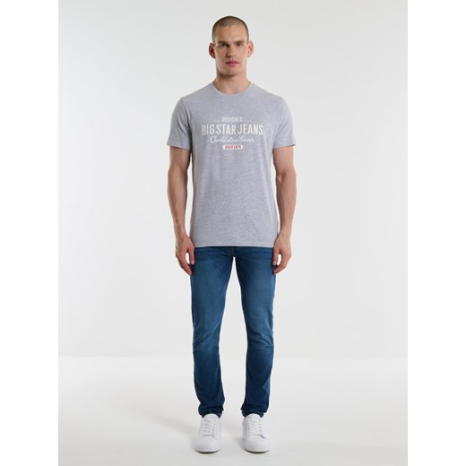 Koszulka męska bawełniana z nadrukiem szara Messeret 901 ze sklepu Big Star w kategorii T-shirty męskie - zdjęcie 167868030