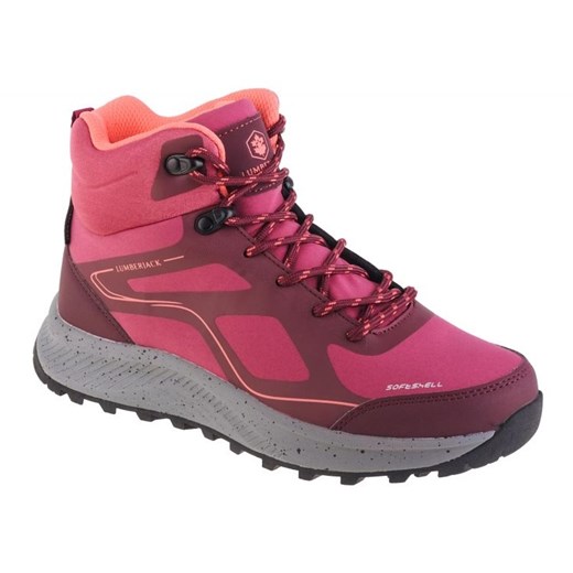 Buty trekkingowe damskie Lumberjack sportowe sznurowane na jesień różowe płaskie 