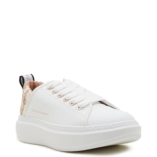 Buty sportowe damskie Alexander Smith sneakersy białe z tworzywa sztucznego na platformie sznurowane 