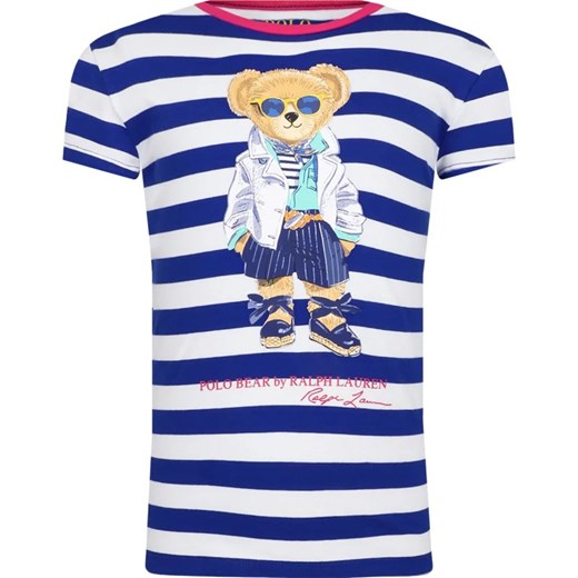 POLO RALPH LAUREN T-shirt SSBEARSTRIPE-KNIT | Regular Fit ze sklepu Gomez Fashion Store w kategorii Bluzki dziewczęce - zdjęcie 167873743
