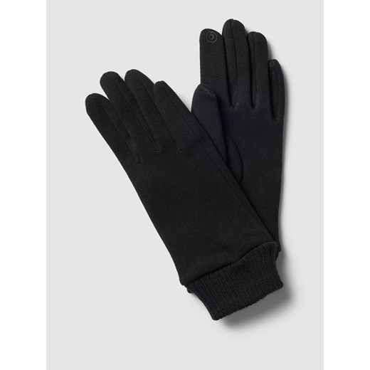 Rękawiczki z prążkowanymi wykończeniami ze sklepu Peek&Cloppenburg  w kategorii Rękawiczki damskie - zdjęcie 167876593