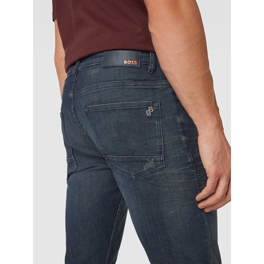 Jeansy o kroju slim fit z naszywką z logo model ‘Delaware’ 36/34 wyprzedaż Peek&Cloppenburg 