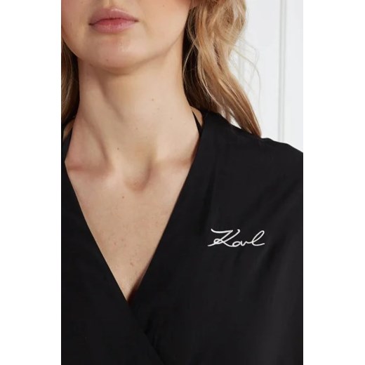 Sukienka Karl Lagerfeld w serek z wiskozy midi z krótkim rękawem 