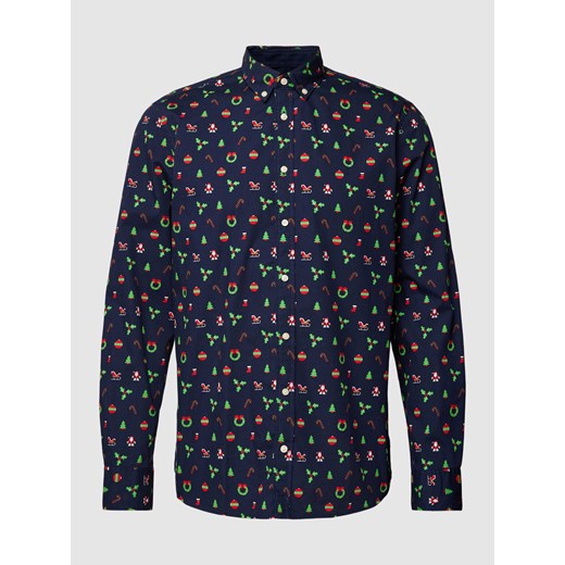 Koszula casualowa o kroju regular fit ze wzorem na całej powierzchni ze sklepu Peek&Cloppenburg  w kategorii Koszule męskie - zdjęcie 167878832