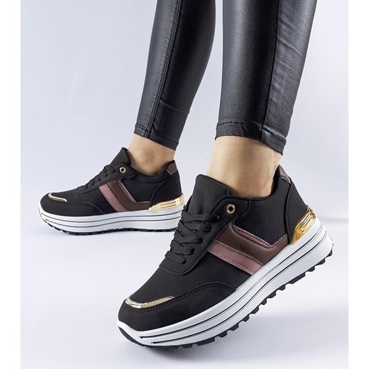 Buty sportowe damskie sneakersy sznurowane na platformie na wiosnę 