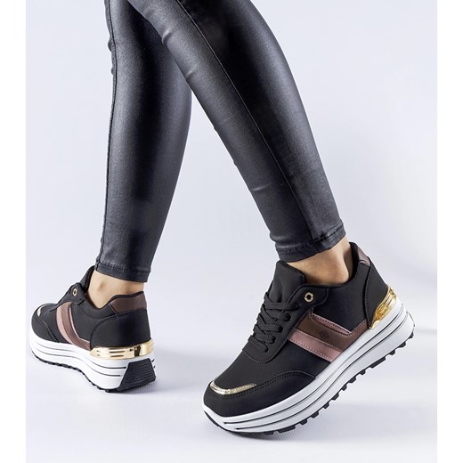 Buty sportowe damskie sneakersy na wiosnę sznurowane na platformie 