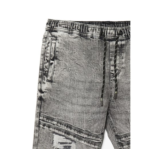 Cropp - Szare jeansowe joggery z przetarciami - jasny szary ze sklepu Cropp w kategorii Jeansy męskie - zdjęcie 167883301