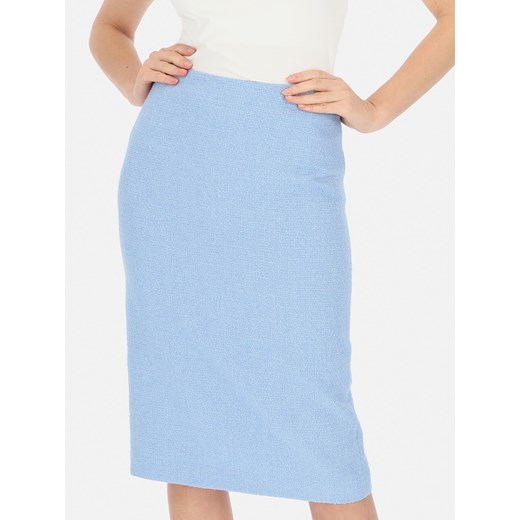Błękitna tweedowa spódnica midi  L'AF Talia ze sklepu Eye For Fashion w kategorii Spódnice - zdjęcie 167884050