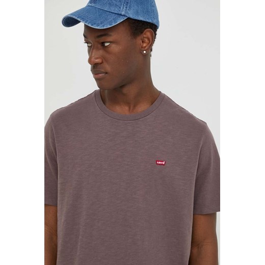 Levi&apos;s t-shirt bawełniany męski kolor różowy gładki ze sklepu ANSWEAR.com w kategorii T-shirty męskie - zdjęcie 167884582