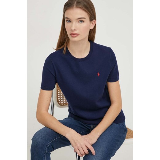 Polo Ralph Lauren t-shirt damski kolor niebieski ze sklepu ANSWEAR.com w kategorii Bluzki damskie - zdjęcie 167886734